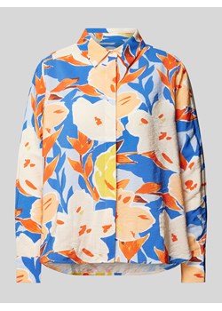Bluzka z kwiatowym wzorem i krytą listwą guzikową ze sklepu Peek&Cloppenburg  w kategorii Koszule damskie - zdjęcie 171562259