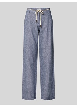 Spodnie lniane z szeroką nogawką i wiązanym paskiem ze sklepu Peek&Cloppenburg  w kategorii Spodnie damskie - zdjęcie 171562459