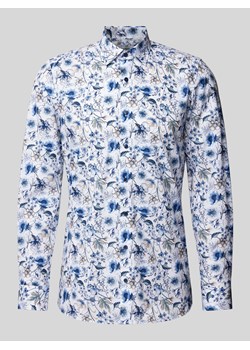 Koszula biznesowa o kroju body fit z kwiatowym nadrukiem model ‘Taviano’ ze sklepu Peek&Cloppenburg  w kategorii Koszule męskie - zdjęcie 171562687