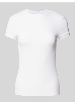 T-shirt z efektem prążkowania i okrągłym dekoltem ze sklepu Peek&Cloppenburg  w kategorii Bluzki damskie - zdjęcie 171563439