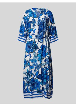 Długa sukienka z wiązanym paskiem z wiskozy ze sklepu Peek&Cloppenburg  w kategorii Sukienki - zdjęcie 171563738