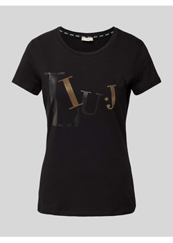 T-shirt z nadrukiem z logo i okrągłym dekoltem ze sklepu Peek&Cloppenburg  w kategorii Bluzki damskie - zdjęcie 171564088
