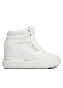 Guess Sneakersy Roxana FL8ROX LEA12 Biały ze sklepu MODIVO w kategorii Buty sportowe damskie - zdjęcie 171566165