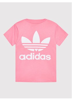 adidas T-Shirt Trefoil HK0259 Różowy Regular Fit ze sklepu MODIVO w kategorii Bluzki dziewczęce - zdjęcie 171566318