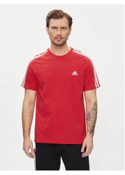 adidas T-Shirt Essentials Single Jersey 3-Stripes T-Shirt IC9339 Czerwony Regular Fit ze sklepu MODIVO w kategorii T-shirty męskie - zdjęcie 171569899