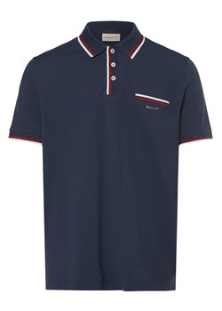 Gant Męska koszulka polo Mężczyźni Bawełna niebieski jednolity ze sklepu vangraaf w kategorii T-shirty męskie - zdjęcie 171571466