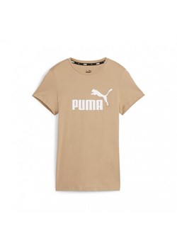 Damski t-shirt z nadrukiem PUMA ESS LOGO TEE - brązowy ze sklepu Sportstylestory.com w kategorii Bluzki damskie - zdjęcie 171573896