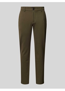 Spodnie o kroju slim fit z elastycznym paskiem model ‘Langford’ ze sklepu Peek&Cloppenburg  w kategorii Spodnie męskie - zdjęcie 171573979