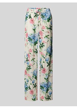 Spodnie lniane o rozkloszowanym kroju z kwiatowym wzorem ze sklepu Peek&Cloppenburg  w kategorii Spodnie damskie - zdjęcie 171573986