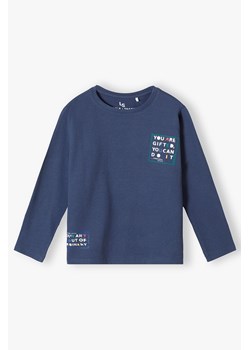 Bluzka dla chłopca bawełniana granatowa z napisami ze sklepu 5.10.15 w kategorii T-shirty chłopięce - zdjęcie 171574305