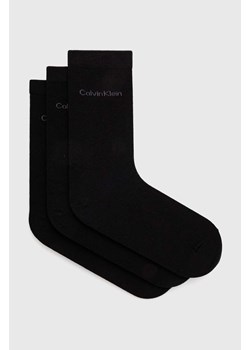 Calvin Klein skarpetki 3-pack damskie kolor czarny 701226676 ze sklepu ANSWEAR.com w kategorii Skarpetki damskie - zdjęcie 171576129
