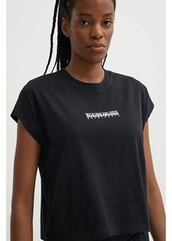 Napapijri t-shirt bawełniany S-Tahi damski kolor czarny NP0A4HOJ0411 ze sklepu ANSWEAR.com w kategorii Bluzki damskie - zdjęcie 171578746