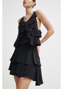 IRO spódnica z domieszką jedwabiu kolor czarny mini rozkloszowana ze sklepu ANSWEAR.com w kategorii Spódnice - zdjęcie 171579187