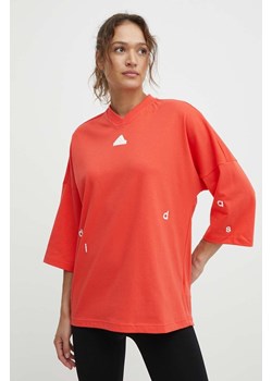 adidas t-shirt damski kolor pomarańczowy ze sklepu ANSWEAR.com w kategorii Bluzki damskie - zdjęcie 171579528