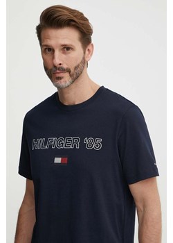 Tommy Hilfiger t-shirt bawełniany męski kolor granatowy z nadrukiem MW0MW34427 ze sklepu ANSWEAR.com w kategorii T-shirty męskie - zdjęcie 171579598