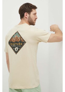 Picture t-shirt bawełniany Usil męski kolor beżowy z nadrukiem MTS1104 ze sklepu ANSWEAR.com w kategorii T-shirty męskie - zdjęcie 171579657