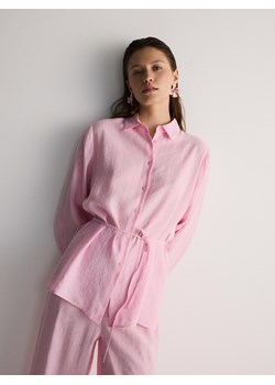 Reserved - Koszula z modalu z paskiem - różowy ze sklepu Reserved w kategorii Koszule damskie - zdjęcie 171580366