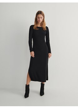 Reserved - Gładka sukienka - czarny ze sklepu Reserved w kategorii Sukienki - zdjęcie 171580498