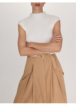 Reserved - Spódnica midi z paskiem - kremowy ze sklepu Reserved w kategorii Spódnice - zdjęcie 171580707