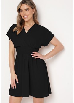 Czarna Sukienka z Kopertowym Dekoltem Rozkloszowana  Alarvea ze sklepu Born2be Odzież w kategorii Sukienki - zdjęcie 171582147