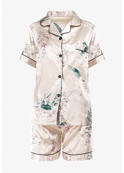 Beżowy Komplet Piżamowy Pronaea ze sklepu Renee odzież w kategorii Piżamy damskie - zdjęcie 171583186