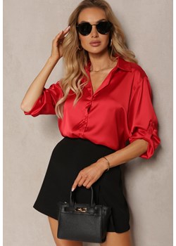 Czerwona Koszula z Rękawami z Możliwością Podwinięcia Zapinana na Guziki Tesafira ze sklepu Renee odzież w kategorii Koszule damskie - zdjęcie 171583386