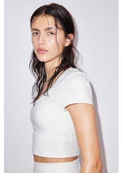 H & M - Krótki top sportowy DryMove - Biały ze sklepu H&M w kategorii Bluzki damskie - zdjęcie 171583877