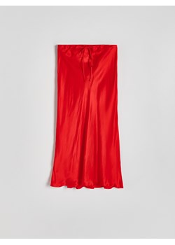 Reserved - Spódnica midi z wiskozy - czerwony ze sklepu Reserved w kategorii Spódnice - zdjęcie 171584686