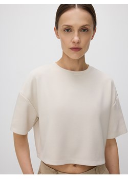 Reserved - T-shirt z modalem - kremowy ze sklepu Reserved w kategorii Bluzki damskie - zdjęcie 171585228