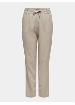 ONLY Spodnie materiałowe Caro Poptrash 15278710 Beżowy Comfort Fit ze sklepu MODIVO w kategorii Spodnie damskie - zdjęcie 171587035