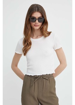 Guess t-shirt damski kolor beżowy ze sklepu ANSWEAR.com w kategorii Bluzki damskie - zdjęcie 171588517