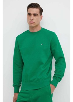 Tommy Hilfiger bluza męska kolor zielony gładka MW0MW32735 ze sklepu ANSWEAR.com w kategorii Bluzy męskie - zdjęcie 171588617