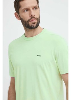 Boss Green t-shirt męski kolor zielony z nadrukiem ze sklepu ANSWEAR.com w kategorii T-shirty męskie - zdjęcie 171588809