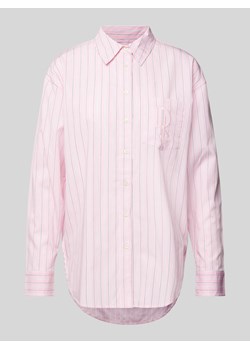 Bluzka koszulowa z bawełny woskowanej ze wzorem w paski ze sklepu Peek&Cloppenburg  w kategorii Koszule damskie - zdjęcie 171589496