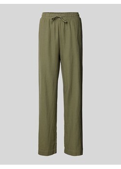 Spodnie z mieszanki lnu i wiskozy z elastycznym pasem model ‘Lava’ ze sklepu Peek&Cloppenburg  w kategorii Spodnie damskie - zdjęcie 171589536