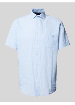 Koszula lniana o kroju casual modern fit z kieszenią na piersi model ‘LOTT’ ze sklepu Peek&Cloppenburg  w kategorii Koszule męskie - zdjęcie 171589819