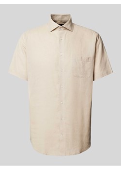 Koszula lniana o kroju casual modern fit z kieszenią na piersi model ‘LOTT’ ze sklepu Peek&Cloppenburg  w kategorii Koszule męskie - zdjęcie 171589965