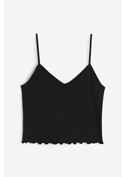 H & M - Krótki top na ramiączkach - Czarny ze sklepu H&M w kategorii Bluzki damskie - zdjęcie 171590708