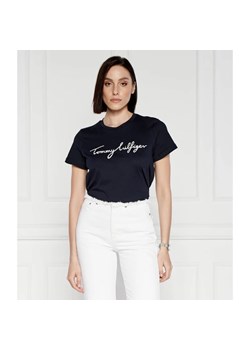 Tommy Hilfiger T-shirt REG C-NK SIGNATURE | Regular Fit ze sklepu Gomez Fashion Store w kategorii Bluzki damskie - zdjęcie 171592438