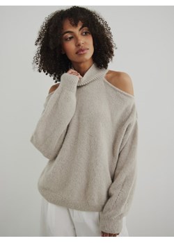 Sweter Fergus Premium Beżowy ze sklepu Lisa Mayo w kategorii Swetry damskie - zdjęcie 171594196