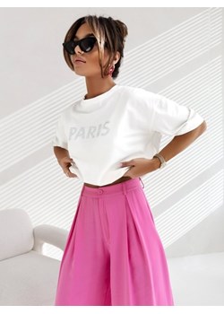 T-shirt Classic Paris Biały ze sklepu Lisa Mayo w kategorii Bluzki damskie - zdjęcie 171595305