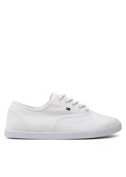 Tommy Hilfiger Tenisówki Canvas Lace Up Sneaker FW0FW07805 Biały ze sklepu MODIVO w kategorii Trampki damskie - zdjęcie 171596448