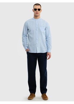 Lniana koszula męska na stójce błękitna Kosihomis 400 ze sklepu Big Star w kategorii Koszule męskie - zdjęcie 171596486