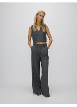 Reserved - Szerokie spodnie z metalizowaną nitką - szary ze sklepu Reserved w kategorii Spodnie damskie - zdjęcie 171597055