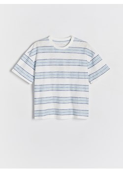 Reserved - Strukturalny t-shirt oversize - złamana biel ze sklepu Reserved w kategorii T-shirty chłopięce - zdjęcie 171597157