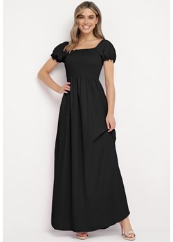 Czarna Rozkloszowana Sukienka z Elastyczną Górą i Gumką w Talii Aliexava ze sklepu Born2be Odzież w kategorii Sukienki - zdjęcie 171597855