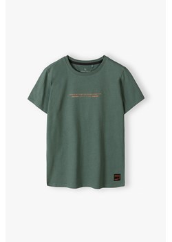 Bawełniany t-shirt dla chłopca- khaki ze sklepu 5.10.15 w kategorii T-shirty chłopięce - zdjęcie 171598118