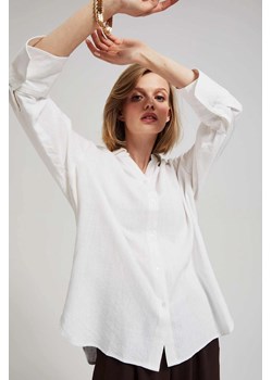 Gładka biała koszula rozpinana z długim rękawem ze sklepu 5.10.15 w kategorii Koszule damskie - zdjęcie 171598146