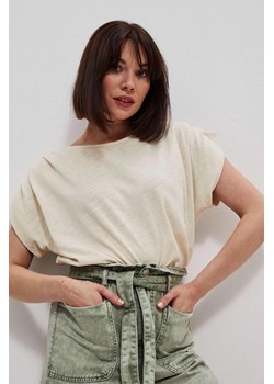 Gładka bluzka damska beżowa ze sklepu 5.10.15 w kategorii Bluzki damskie - zdjęcie 171598195