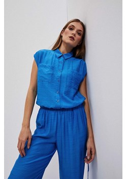 Koszula rozpinana z krótkim rękawem niebieska ze sklepu 5.10.15 w kategorii Koszule damskie - zdjęcie 171598217